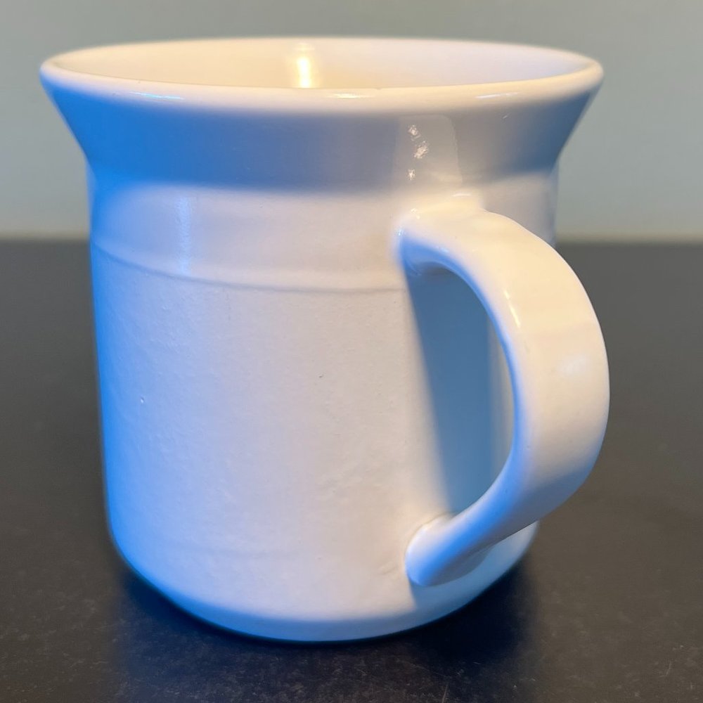 Umbra David Green Wesley Chau White Stoneware Extended Lip Coffee Cup Mug 10oz